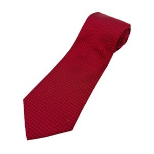 Brooks Brothers Makers Red Geometric Silk Necktie 3.75" Classic Mens Tie
